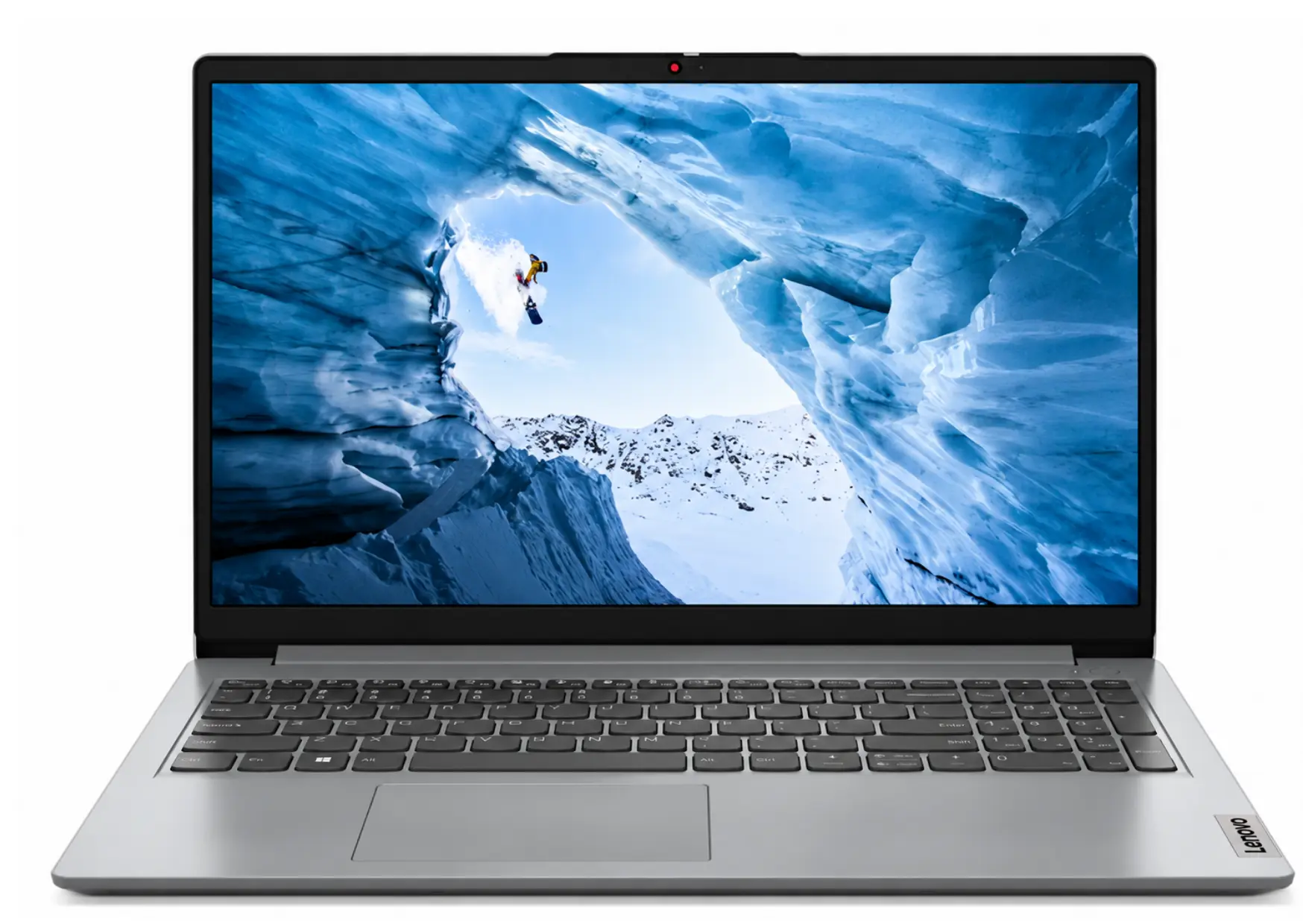 Notebook Lenovo IdeaPad 1 seminovo, Intel Core i5 de 12ª geração, 8GB DDR4 e SSD NVMe 256GB, aberto e ligado